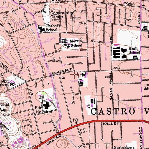 Topographic Map of Our Lady of Grace Church, CA