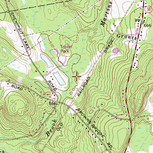 Topographic Map of Martins Brook, CT