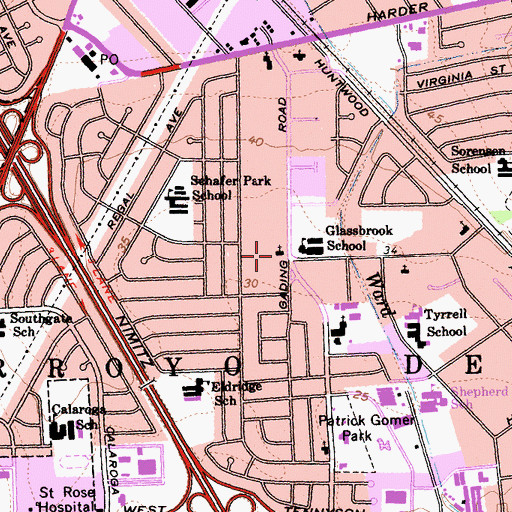 Topographic Map of Eastbay Central Presbyterian Church, CA