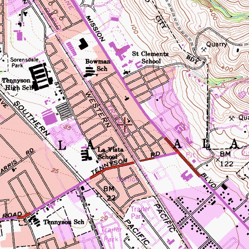 Topographic Map of Full Gospel Temple, CA