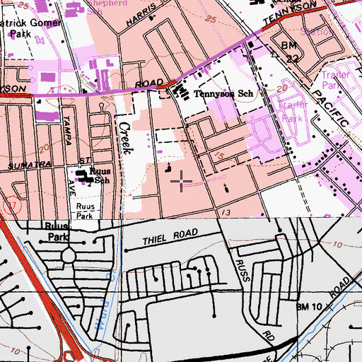 Topographic Map of Iglesia Vigilancia Cristiana, CA