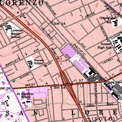 Topographic Map of Kingdom Hall of Jehovahs Witnesses, CA