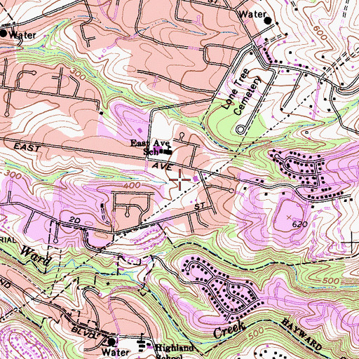 Topographic Map of Pilgrim Temple Church, CA