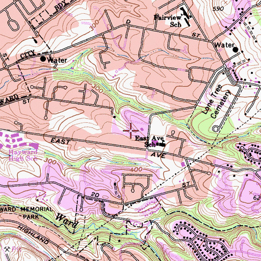 Topographic Map of Saint Antonious Coptic Church, CA