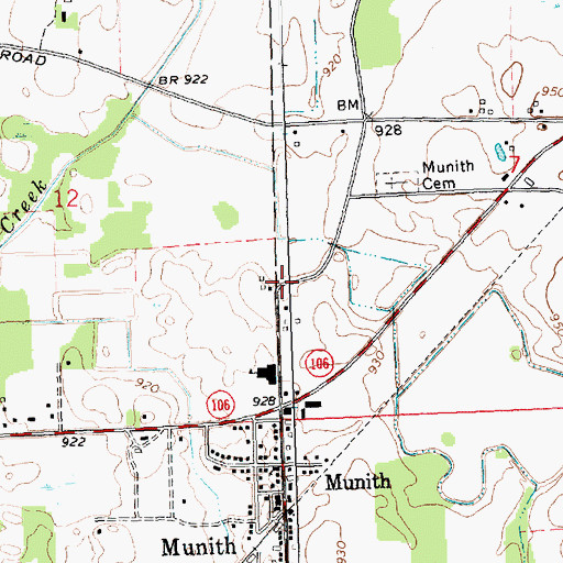 Topographic Map of Katz Elementary School, MI