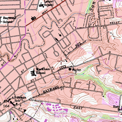 Topographic Map of Trinity Episcopal Church, CA