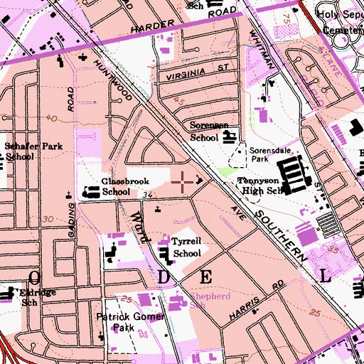 Topographic Map of Victory Outreach Church, CA