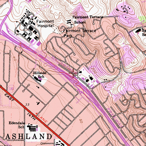 Topographic Map of Epiphany Lutheran Church, CA