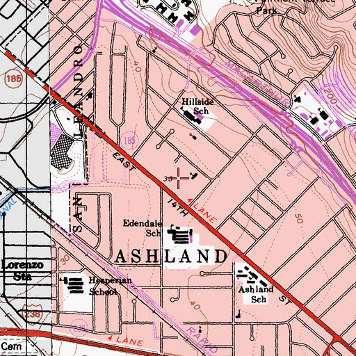 Topographic Map of Grace Baptist Church, CA