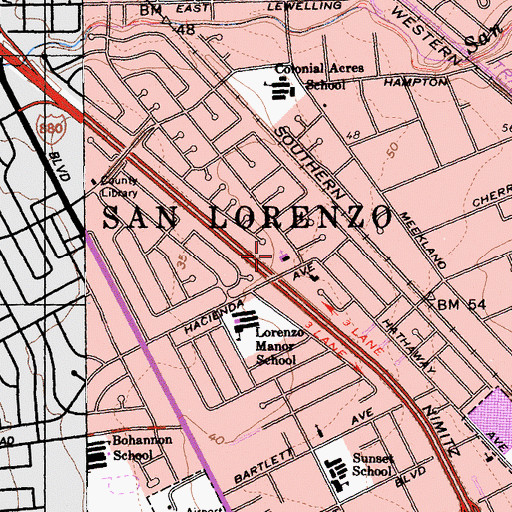 Topographic Map of Saint Christopher's Episcopal Church, CA