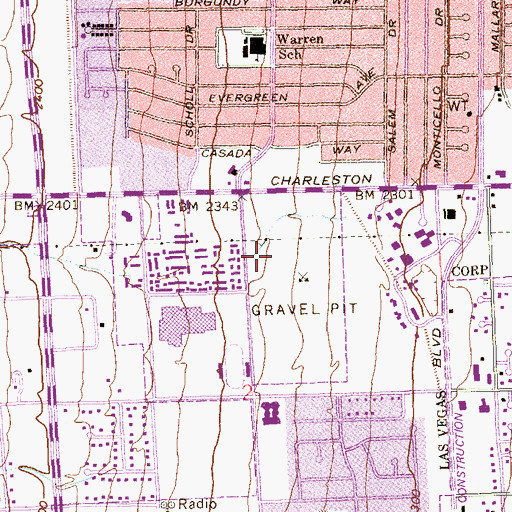 Topographic Map of College of Southern Nevada - Charleston Campus, NV