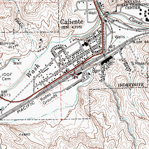 Topographic Map of Community College of Southern Nevada Lincoln County Center, NV