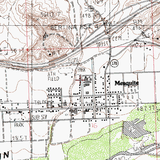 Topographic Map of Community College of Southern Nevada Mesquite Center, NV