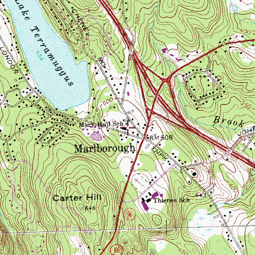 Topographic Map of Mary Hall School, CT