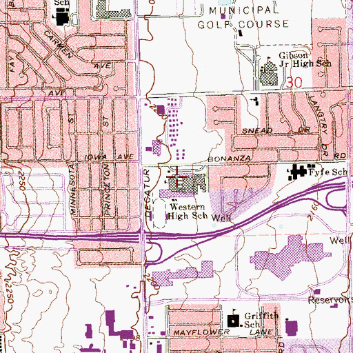 Topographic Map of Community College of Southern Nevada Western Center, NV