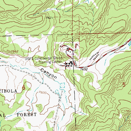 Topographic Map of Continental Divide Air Force Station (historical), NM