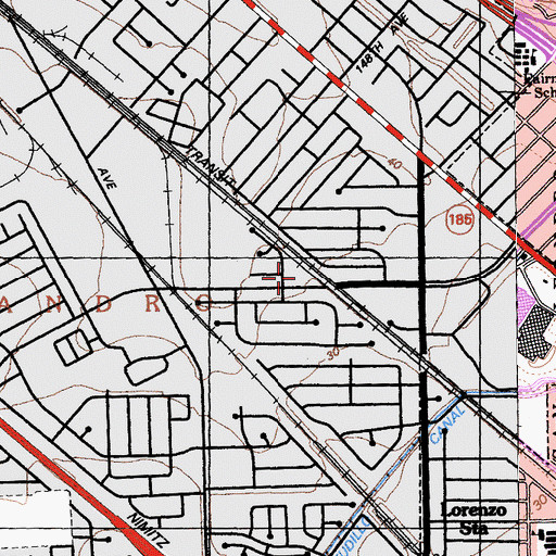 Topographic Map of Halcyon Baptist Church, CA