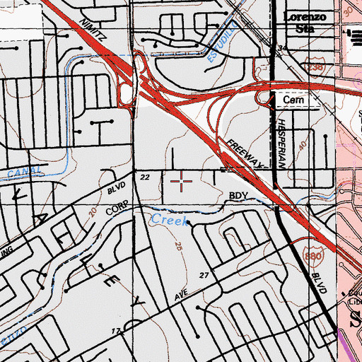 Topographic Map of International Christian School, CA