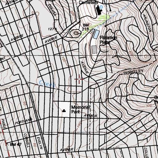Topographic Map of Berkeley Park Chapel Community Church, CA