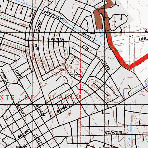 Topographic Map of First Baptist Church of Concord, CA