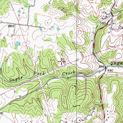 Topographic Map of Shearon Family Cemetery, TN