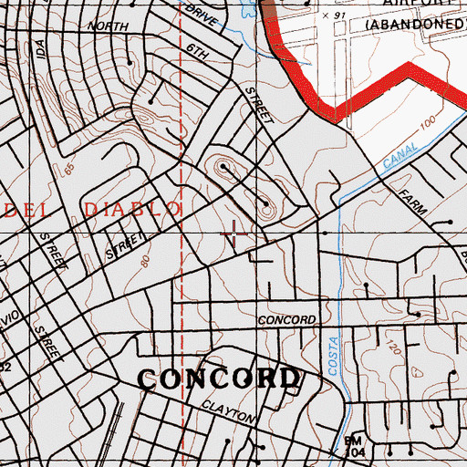 Topographic Map of First Christian Church, CA