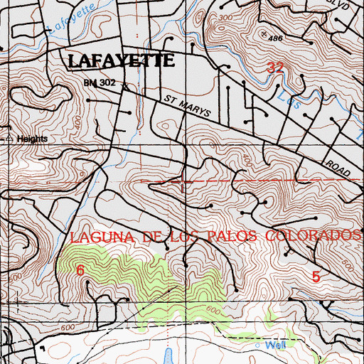 Topographic Map of Saint Perpetua's Catholic Church, CA