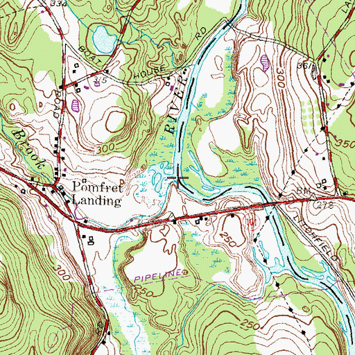 Topographic Map of Mashamoquet Brook, CT