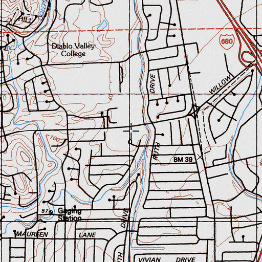 Topographic Map of Saint Andrew's Presbyterian Church, CA