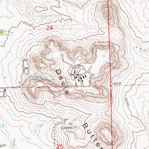 Topographic Map of Dickinson Air Force Station (historical), ND