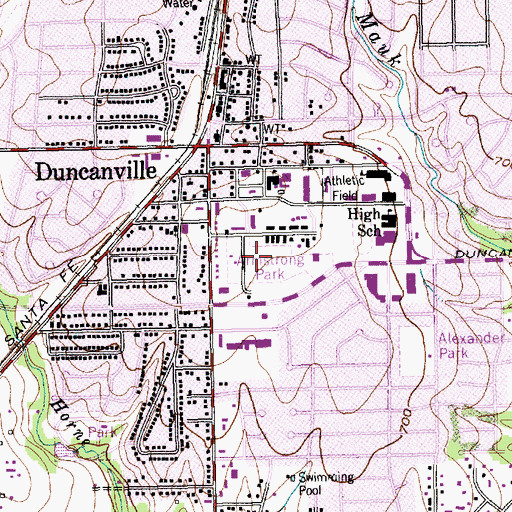 Topographic Map of Duncanville Air Force Station (historical), TX