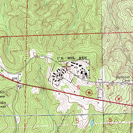 Topographic Map of Eufaula Air Force Station (historical), AL