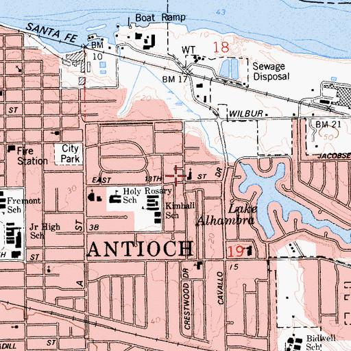 Topographic Map of Saint George's Episcopal Church, CA