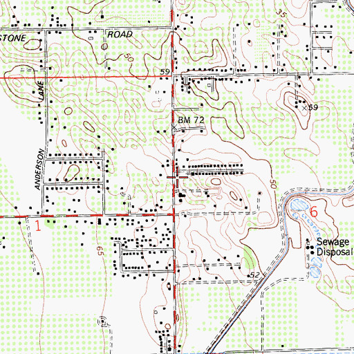Topographic Map of First United Pentecostal Church, CA