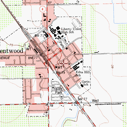 Topographic Map of Saint Alban's Episcopal Church, CA