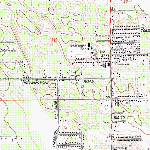 Topographic Map of Bethel Missionary Baptist Church, CA