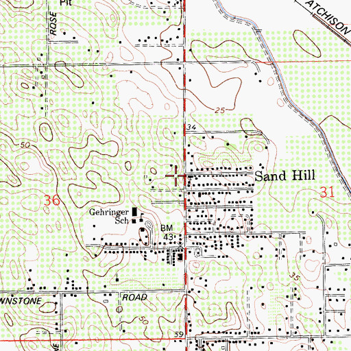 Topographic Map of Delta Community Church of God, CA