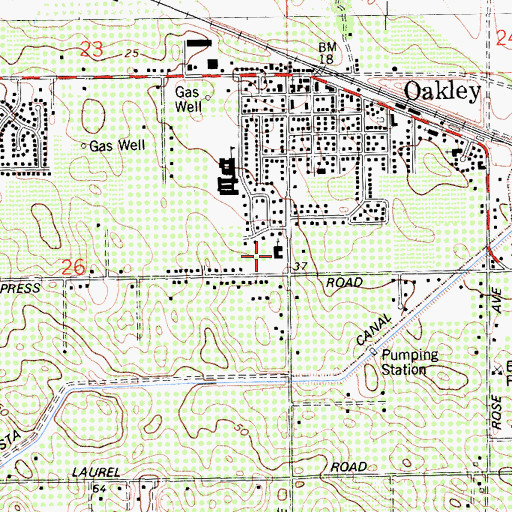 Topographic Map of Saint Anthony's Catholic Church, CA