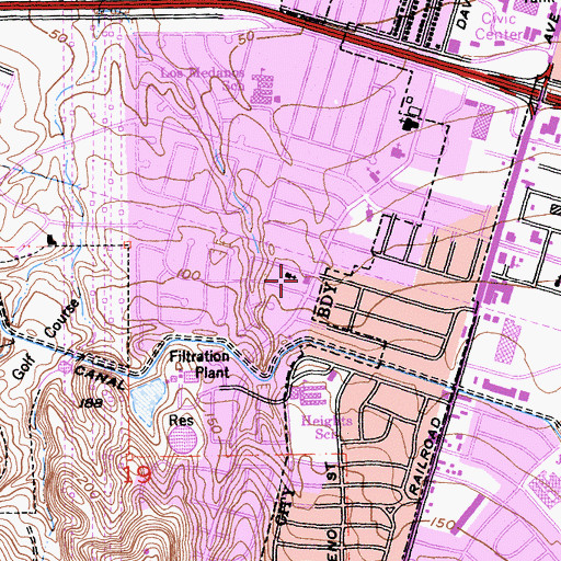 Topographic Map of Heritage Family Fellowship Church, CA