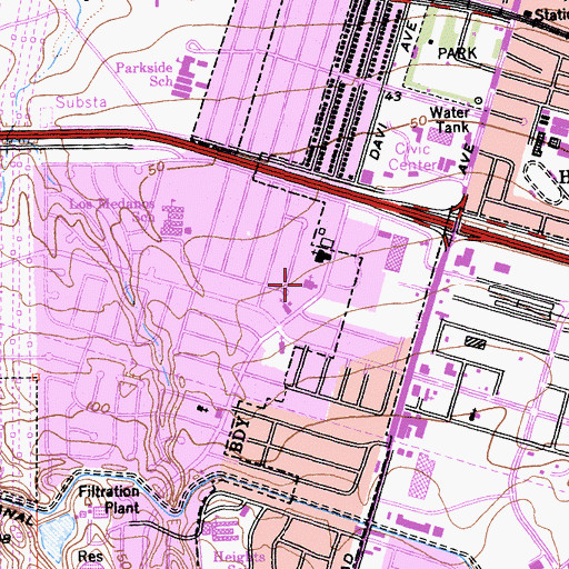 Topographic Map of Mount Zion Baptist Church, CA