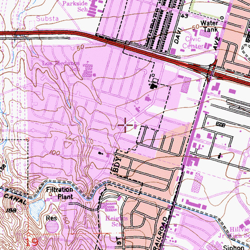 Topographic Map of Pittsburg United Methodist Church, CA