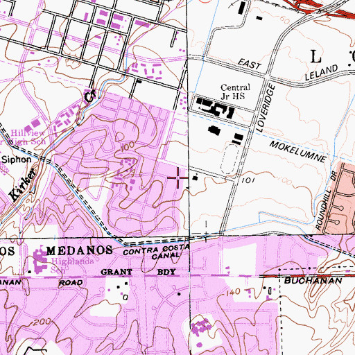 Topographic Map of Light the Bay Christian Academy, CA