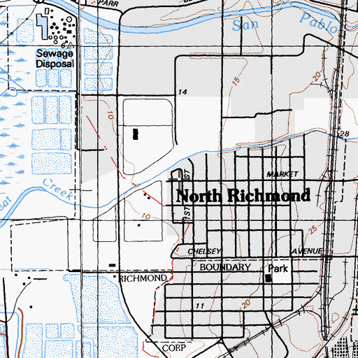Topographic Map of New Bethel Apostolic Church, CA