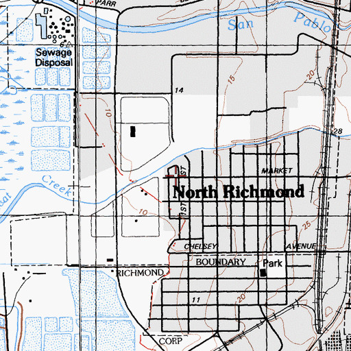 Topographic Map of New Bethel Apostolic Church, CA