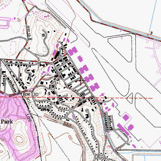 Topographic Map of Hamilton Air Force Base (historical), CA