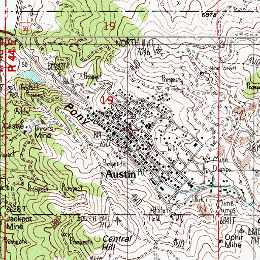 Topographic Map of Great Basin College Austin Satellite Center, NV
