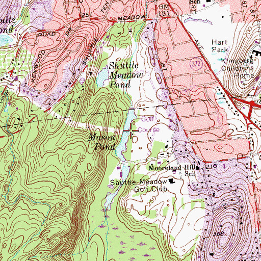 Topographic Map of Mason Pond, CT
