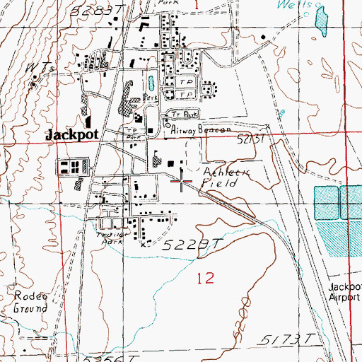 Topographic Map of Great Basin College Jackpot Satellite Center, NV
