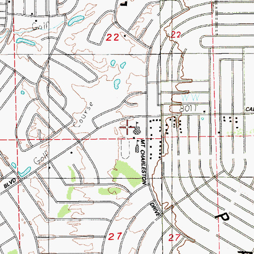 Topographic Map of Great Basin College Pahrump Valley Center, NV