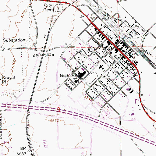 Topographic Map of Great Basin College Wells Satellite Center, NV